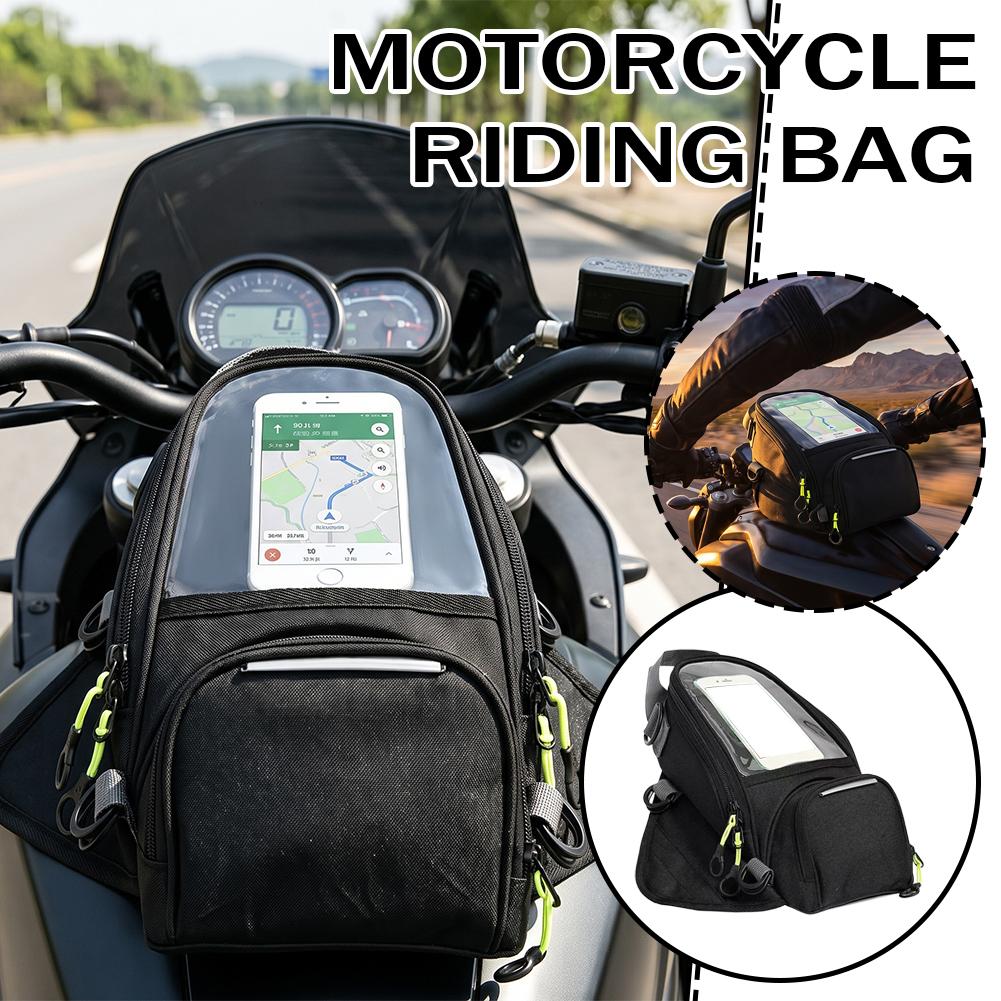 Motorcycle Gear Backpack - Motorrad-Tankrucksack mit Magnetbefestigung und Touchscreen-Fenster für