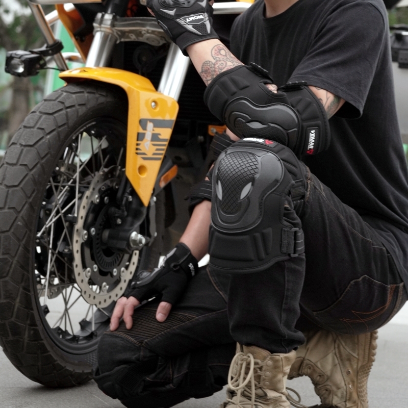 Motorcycle Gear For Woman - 4-teiliges Motorrad-Knie-Ellbogen-Schutzset, atmungsaktive Anti-Sturz-Schutzrüstung für Männer