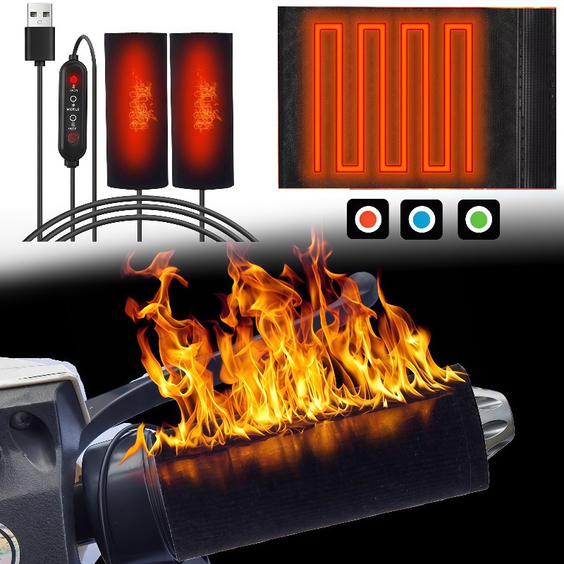 Handlebar Grip Heated - Motorrad Beheizte Griffe USB Elektrische Heizung